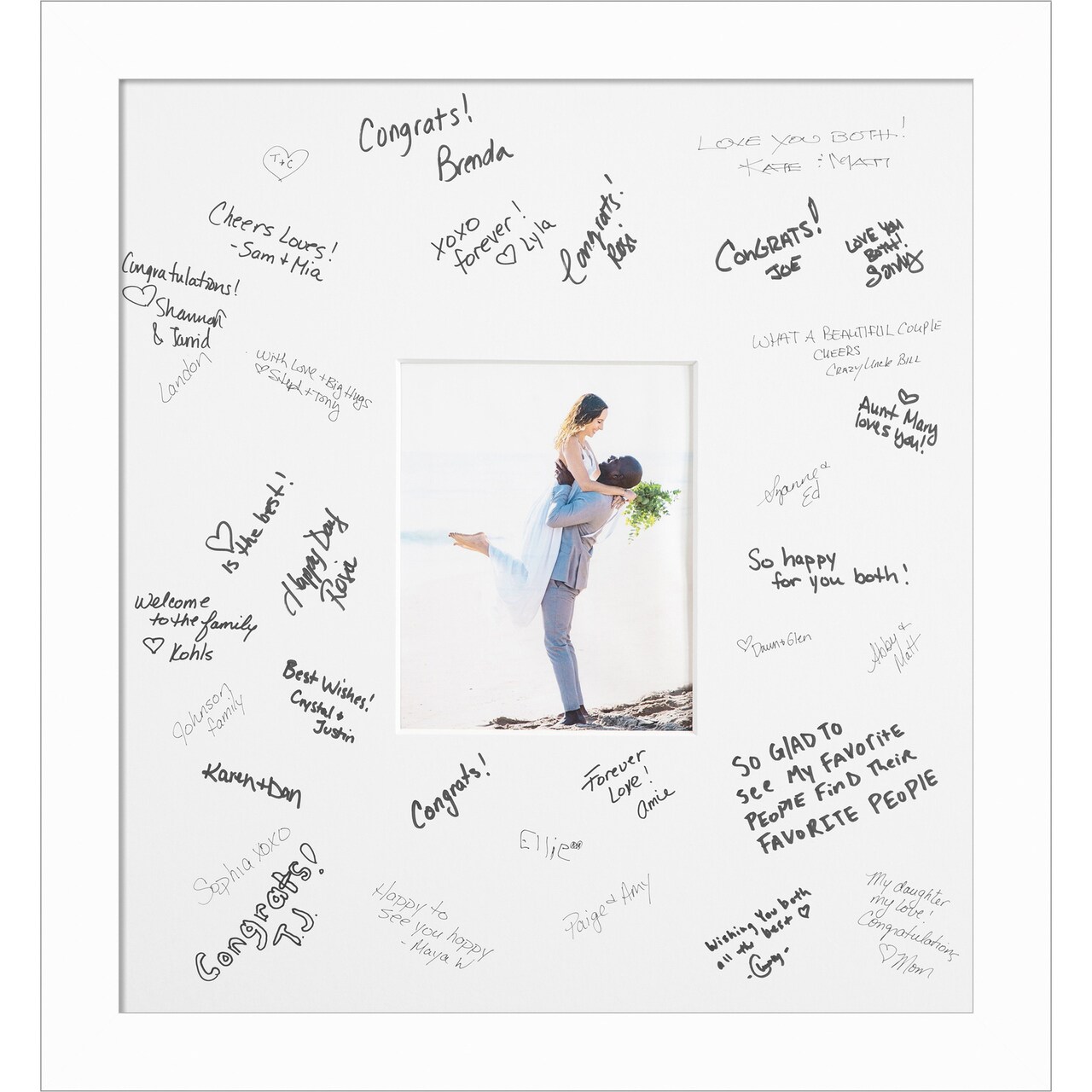 Basic Signature Mat Picture Frame, Photo Frame Wedding Guest Book Alternative, Autograph Picture Mat for Signature Board, Wedding Celebrations Graduations Support Encouragement or Retirement